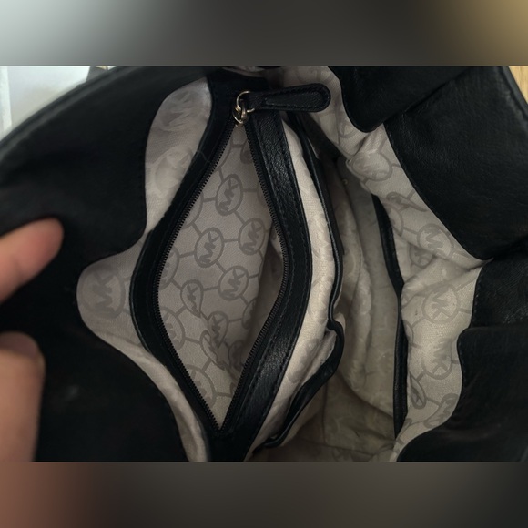 Black Leather Tote Bag with Gold Accents - Picture 9 of 12